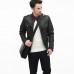 Garment washed leather Jacket Slim fit