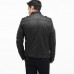 Garment washed leather Jacket Slim fit