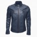 Leather jacket with burnished effect