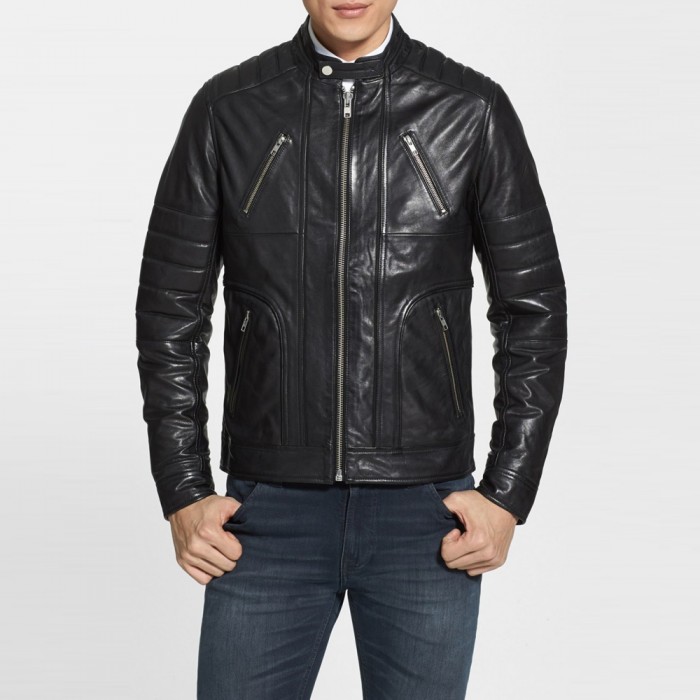 Trim Fit Men Leather Jacket