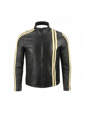 Strip Bomber classical Leather jacket